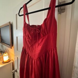 Reformation Cherry Red Balia Sleeveless Dress